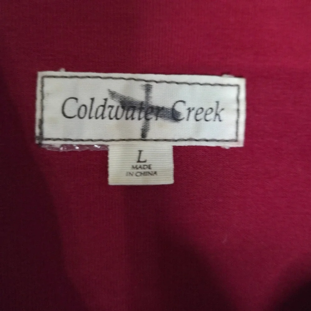 Coldwater Creek Womens Red Knit Button Front Trucker Jacket Large L - Picture 2 of 4